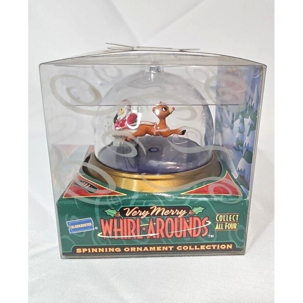 1999‎ Blockbuster Very Merry Whirl-Arounds Rudolph Reindeer Ornament NEW Vintage